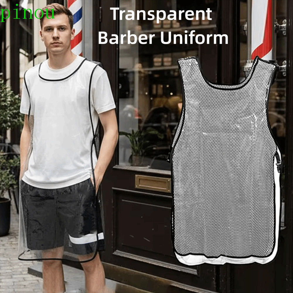 Uniforme De Barbeiro Transparente PINOU , Avental De Cabeleireiro De Salão À Prova D'água Dupla Face , Colete Respirável