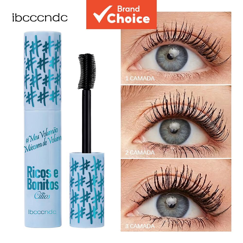 Ibcccndc Máscara de Volume, Máscara de Cílios 3 em 1: Alongamento, Espessamento e Definição, Pincel Curvado Patenteado,