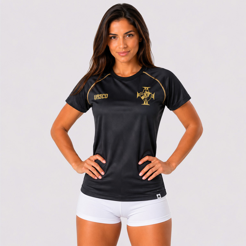 Camisa Vasco Mosaico Feminina Preta