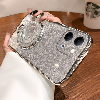 Capa De Telefone Para VIVO IQOO Z11 Turbo Traseira Líquido Glitter Suporte De Areia Movediça Anel Strass Luxo Brilhante 