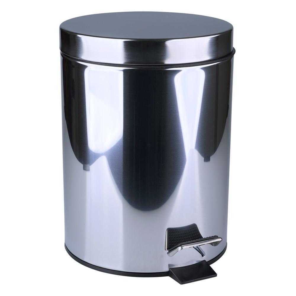 Lixeira Inox 5L com Pedal Shine Cazza Prata