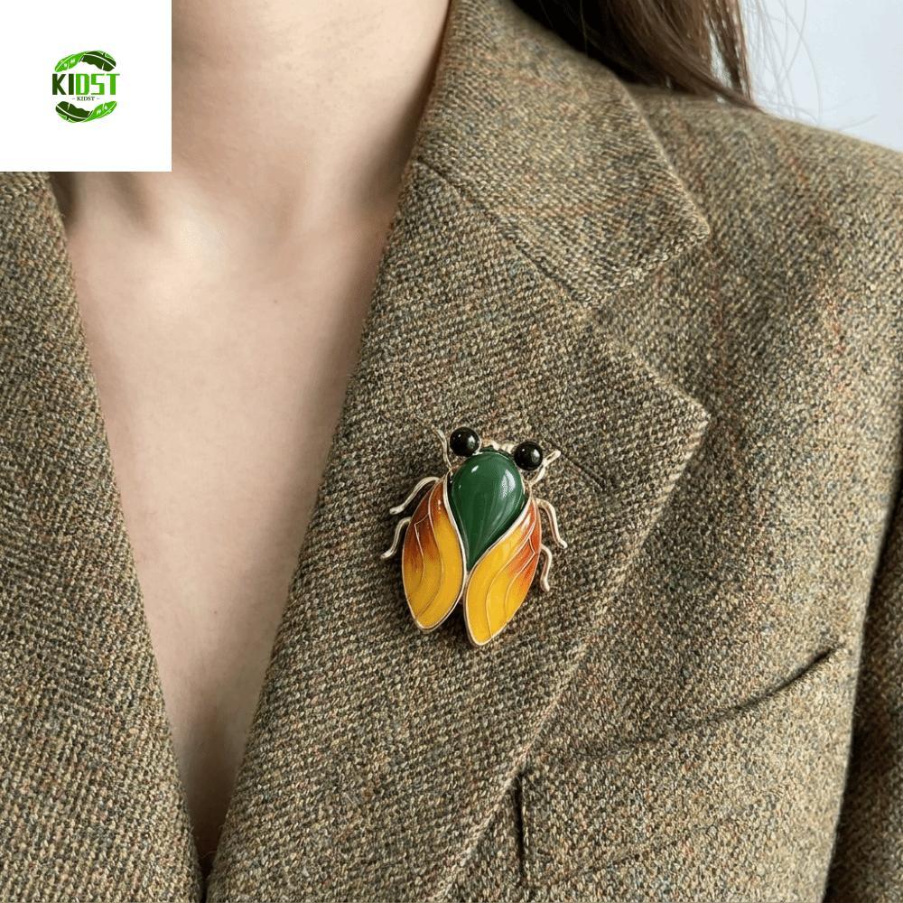 Alfinete De Lapela De Inseto KIDST , Broche De Cigarra De Liga De Decoração Elegante Decorativo De Esmalte Semelhante A
