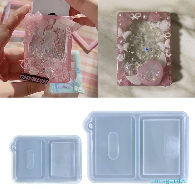 Luckgarden Moldura Imagem Areia Movediça Resina Shaker Moldes Silicone Para Artesanato Chaveiro