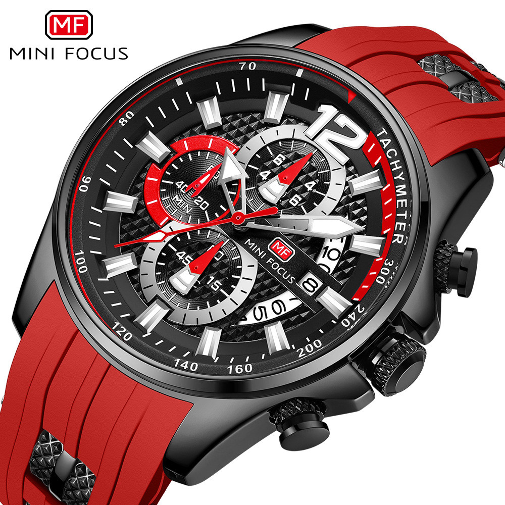 MINI FOCUS Relógio Moda Esportes Masculino Relógio de Quartzo À Prova D 'Água Grande Mostrador Luminoso Relógio Masculin