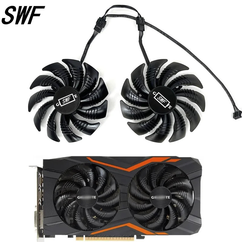 - Novo 88MM PLD09210S12HH T129215ventilador Cooler Su 4Pin Para Placa Gráfica Gigabyte GeForce GTX1060 1070 GTX 1050ti 9