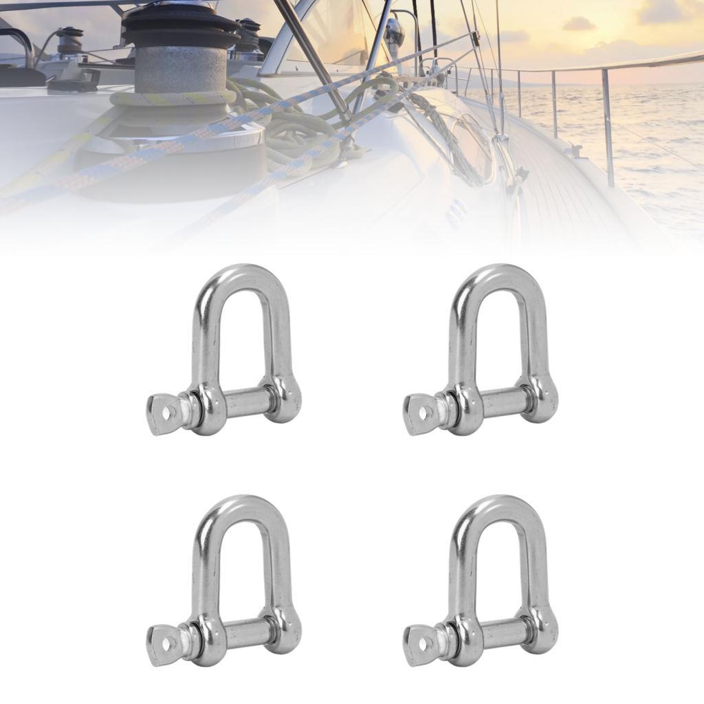 skejnojj 4 Peças De Aço Inoxidável D Manilha Barco De Hardware Marinho Polido Para Corrente De Acoplamento E Corda De Fi