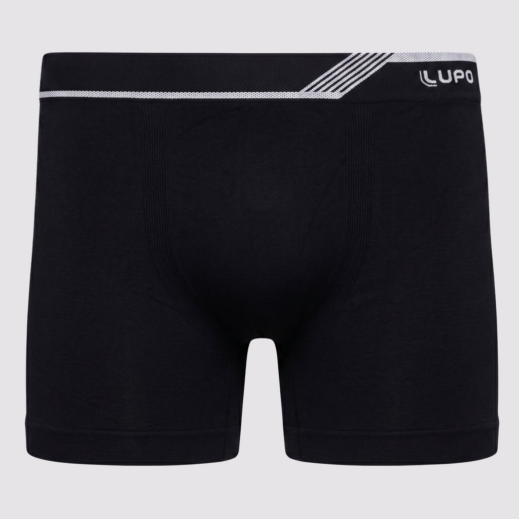 Cueca Lupo Boxer Microfibra Sem Costura Preta