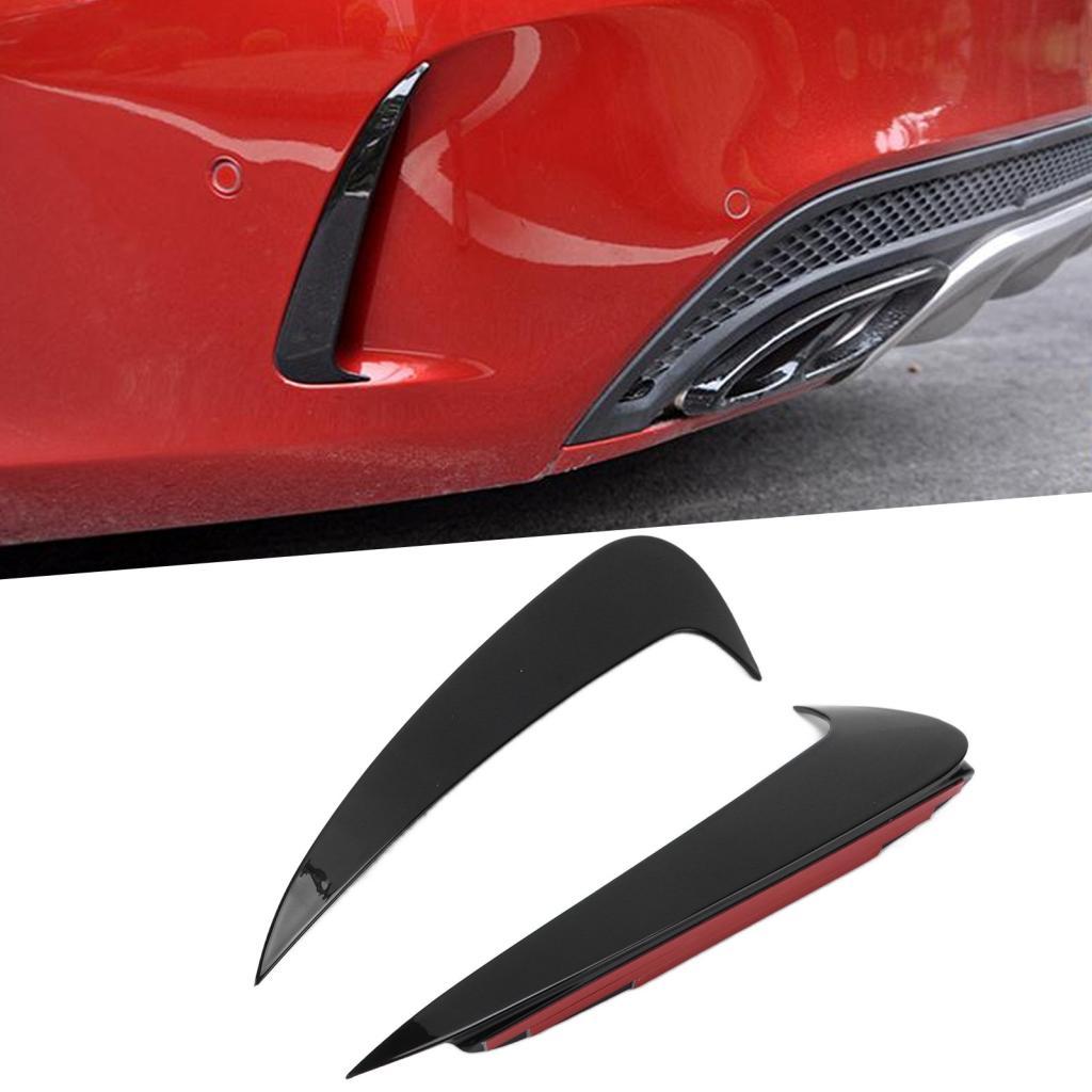 Aumotop aletas laterais do para-choque traseiro, substituição elegante para C Coupe C205 2015+ ABS preto 2 peças para
