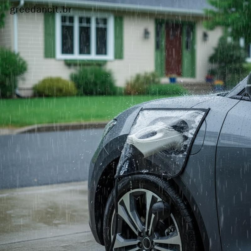 Protetor Magnético De Porta De Carregador EV À Prova De Chuva D'água Poeira Tampa De Plugue De Carro Elétrico Para Carre