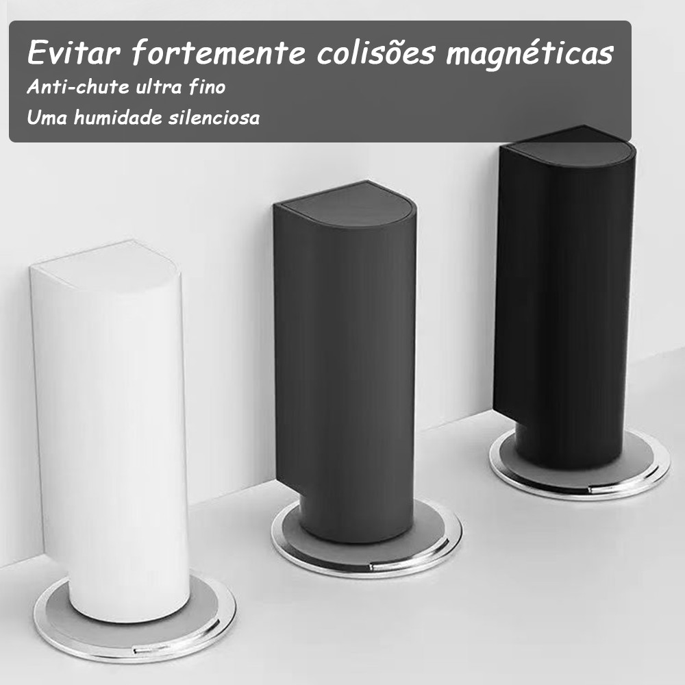 Trava Porta Magnético Adesivo Prendedor de Porta Magnético Fixador Silencioso Slim Amortece Impacto Fixação Magnética