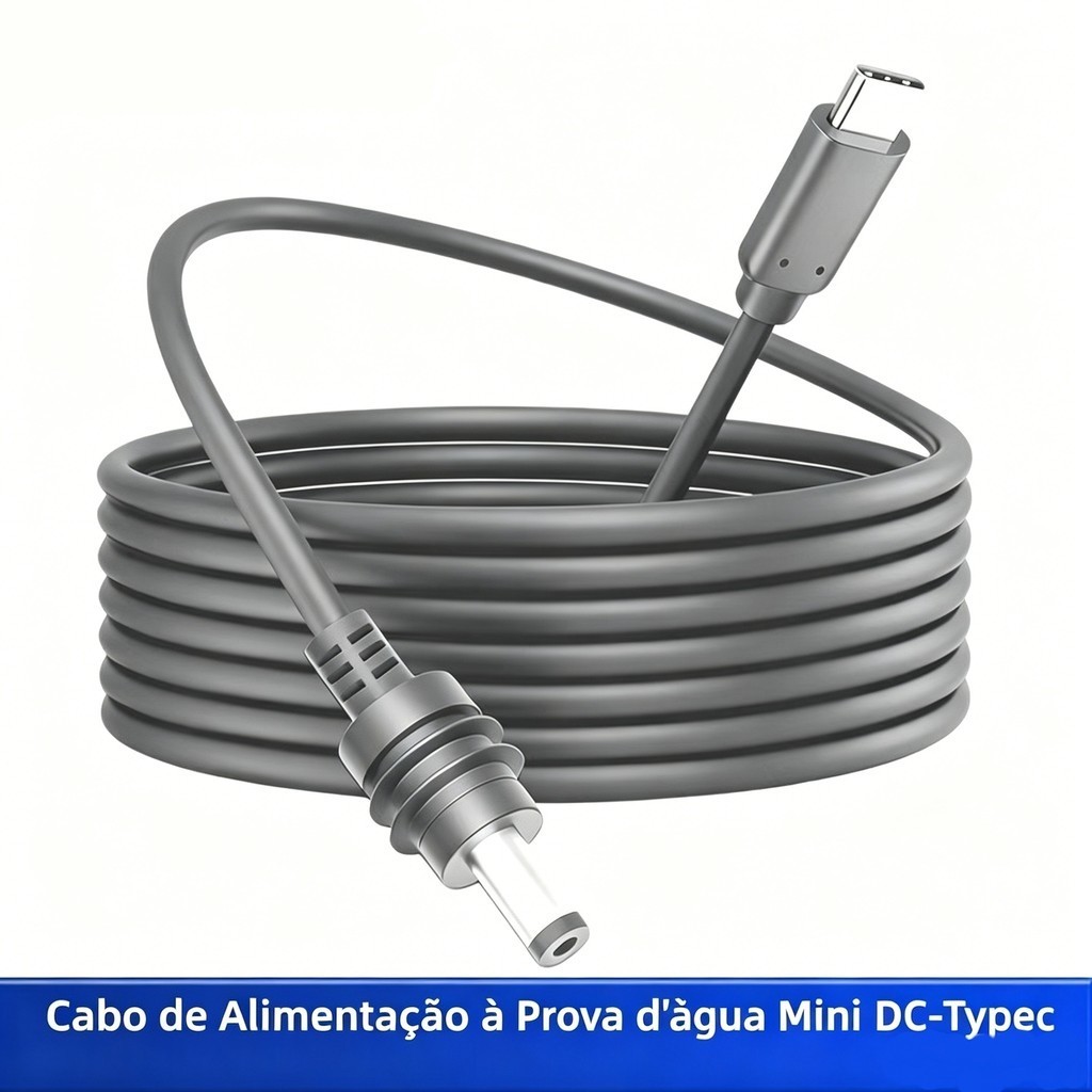 Cabo Para Starlink Mini Usb-c Para DC 3 Metros 100W À Prova Dágua Alimentação Energia Power Bank