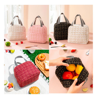 Bolsa Térmica Feminina DANTAS Tweed Luxo Marmita Lancheira Zíper Fashion Premium Trabalho…