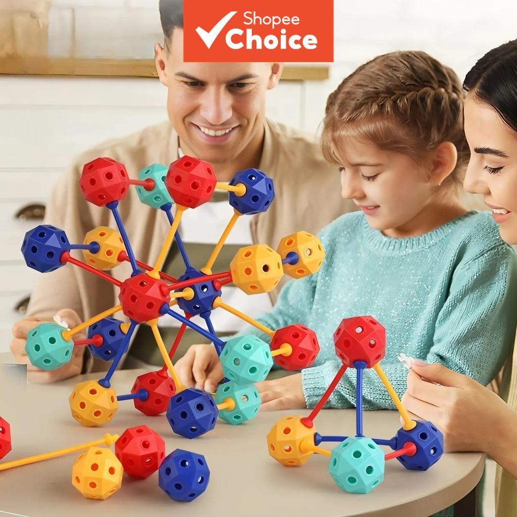 Blocos De Construção Transformáveis 3D Geométricos , Brinquedos Educativos Infantis , Contas De Cordas De Partículas Gra