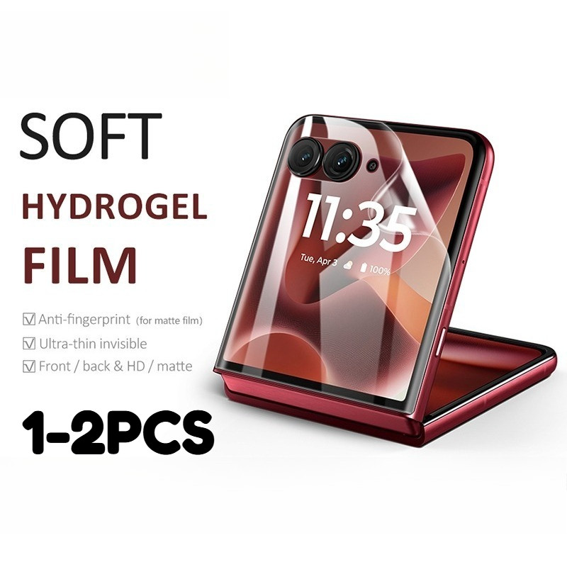 1-2 Pcs Full HD Clear Hydrogel Film Telefones Dobráveis Para Motorola Moto Razr Ultra 2026 2025 Protetor De Tela Anti-Im