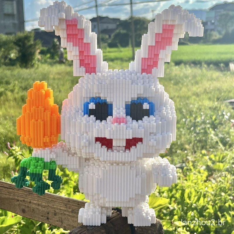 Compatível com blocos Lego, blocos do Coelhinho Branco, brinquedos educativos do Ano do Coelho e quebra-cabeças.