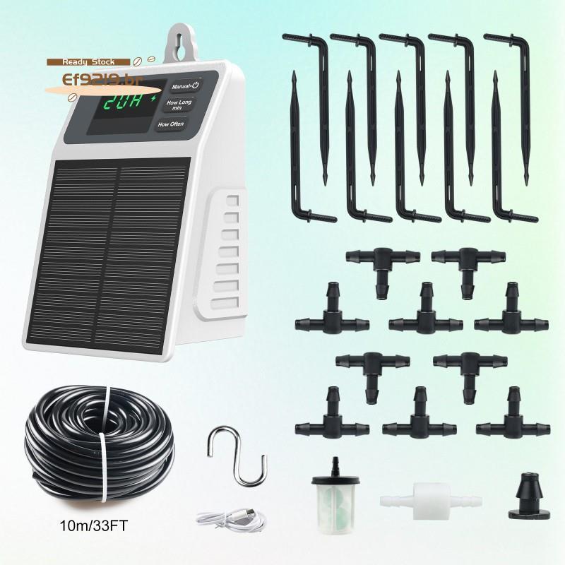 [Oferta Especial E] Para Férias Amantes De Plantas Ocupadas Kit De Irrigação Por Gotejamento Automático Solar Modos De T