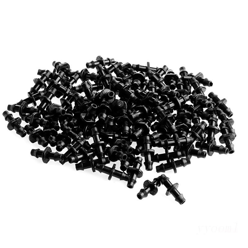 Yyoooml 100 peças Conectores de Dupla Via com Espigão 1/4" 4/7mm para Mangueira de Irrigação por Gotejamento - Grande Pr
