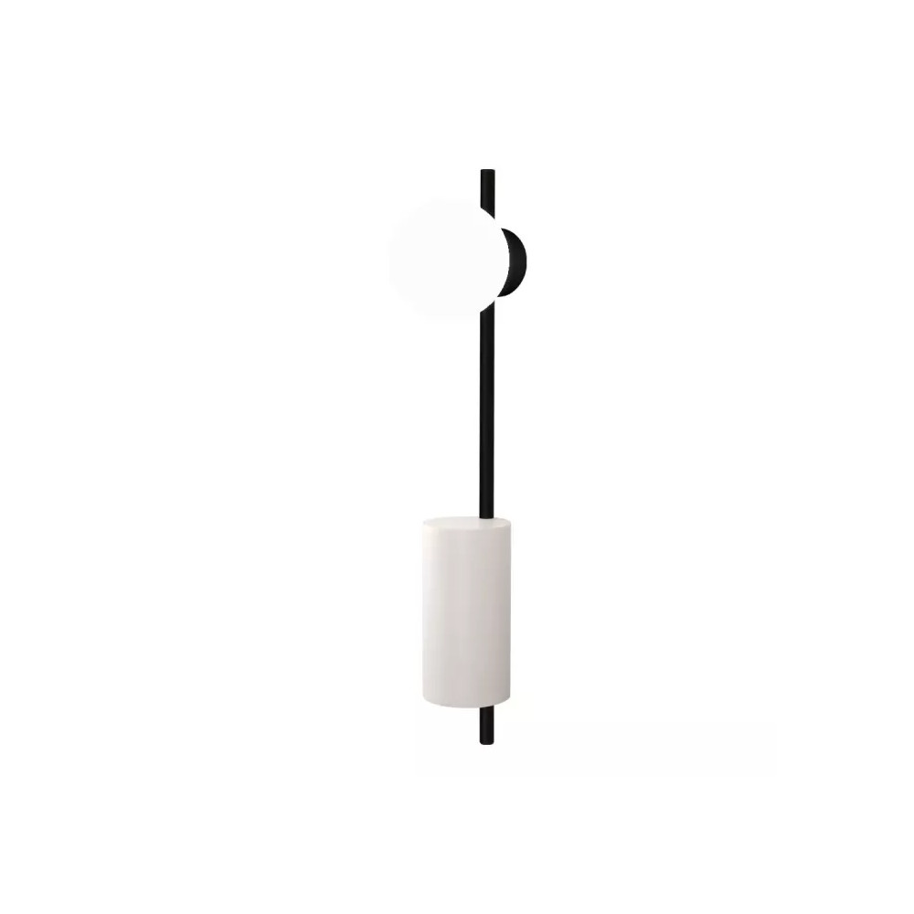Arandela de Parede Keg (A) 50cm x (L) 7,6cm Metal e Vidro - TKS Iluminação 4062PT/CC-OP