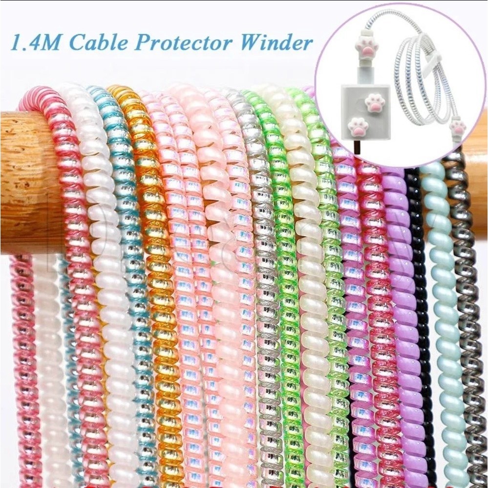 TPU Capa Protetora Do Cabo De Carregamento Telefone/Universal Multicolor Espiral USB Protetor Dados/Linha De Fone De Ouv