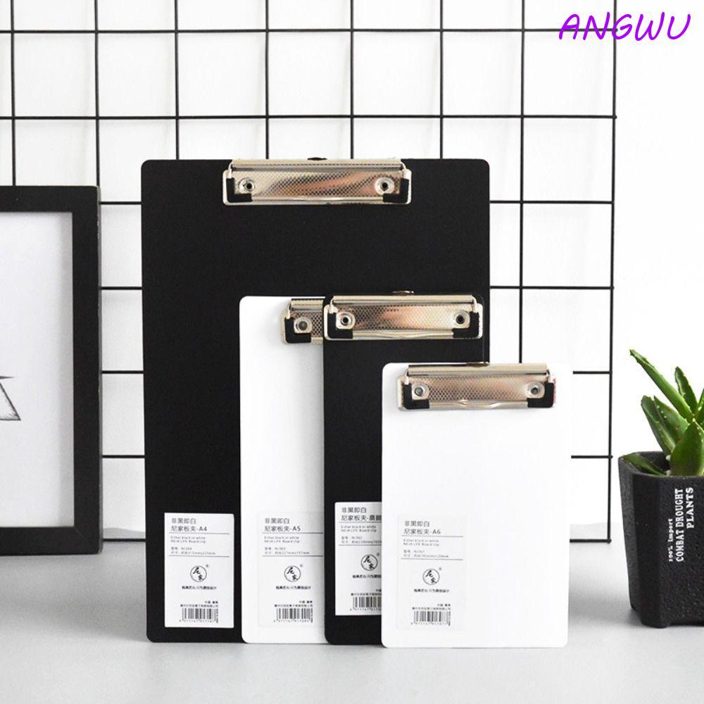 Prancheta De Escrita ANGWU , Pasta De Documentos Com Clipe Dourado De Baixo Perfil Arquivo A4 A5 A6 , Preto E Branco