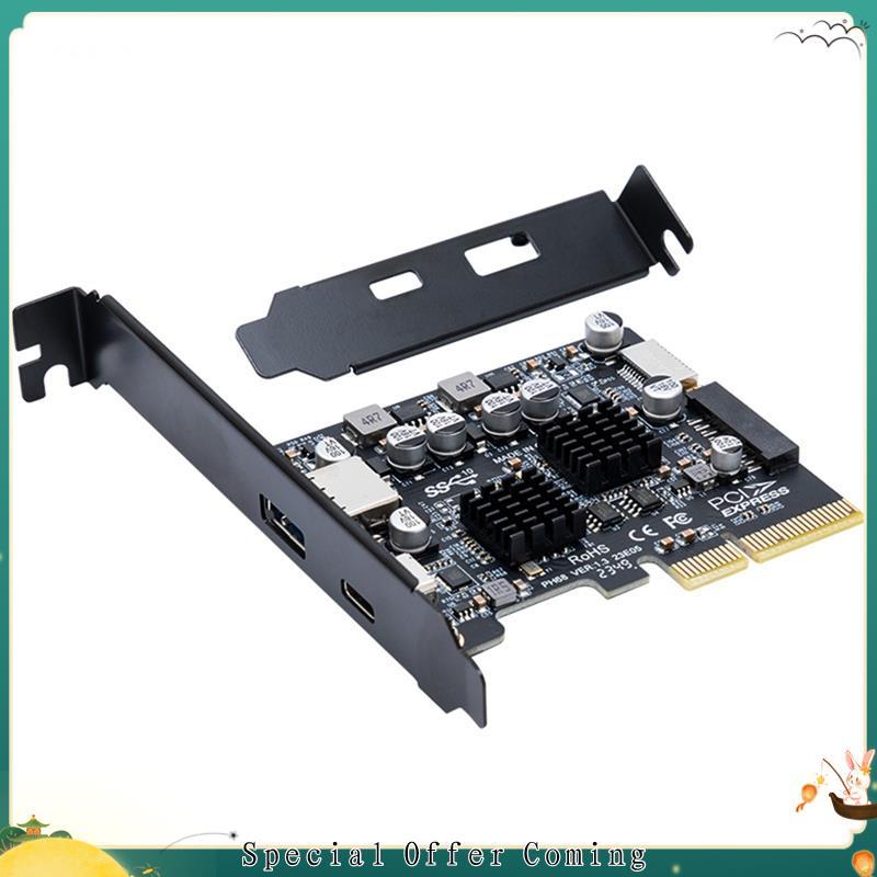 Heheshophhuuele1ciex4 Para Placa De Expansão USB3.2 PCI-Express 4X USB 3.2 Gen 20Gbps 20GB Sem Driver Win