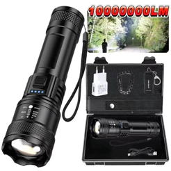 Lanterna super brilhante usb recarregável led lanterna tática de longo alcance