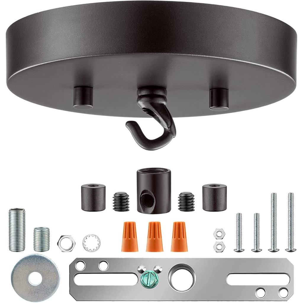 Kit de Teto para Luminária Qc - 6 polegadas, Placa de Cobertura para Lustre ou Luminária Pendente, Placa de Cobertura pa