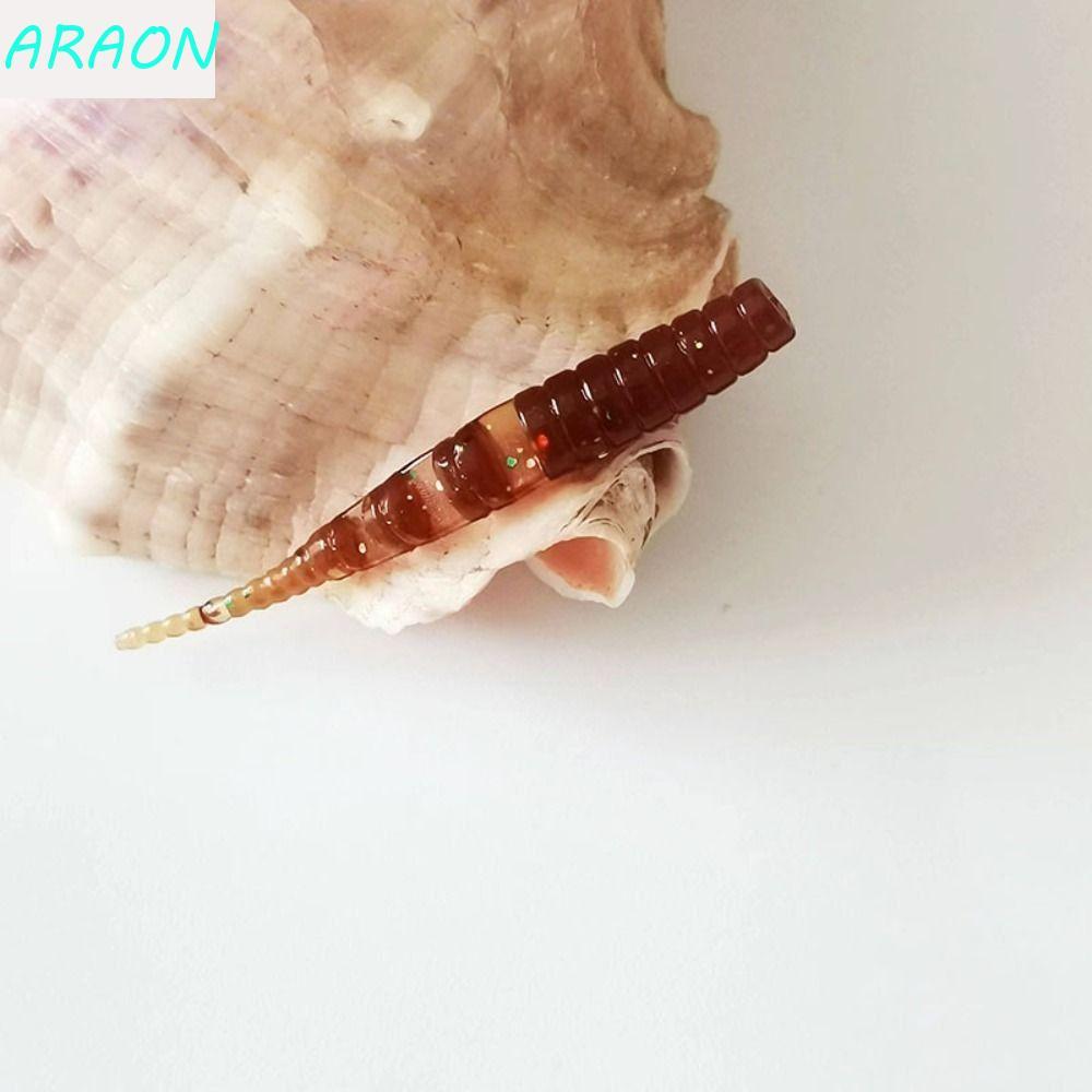 ARAON 10 Pcs Minnow Iscas , Pesca 40mm Jig Worm Polaris Soft Sinking Isca Artificial Baixo