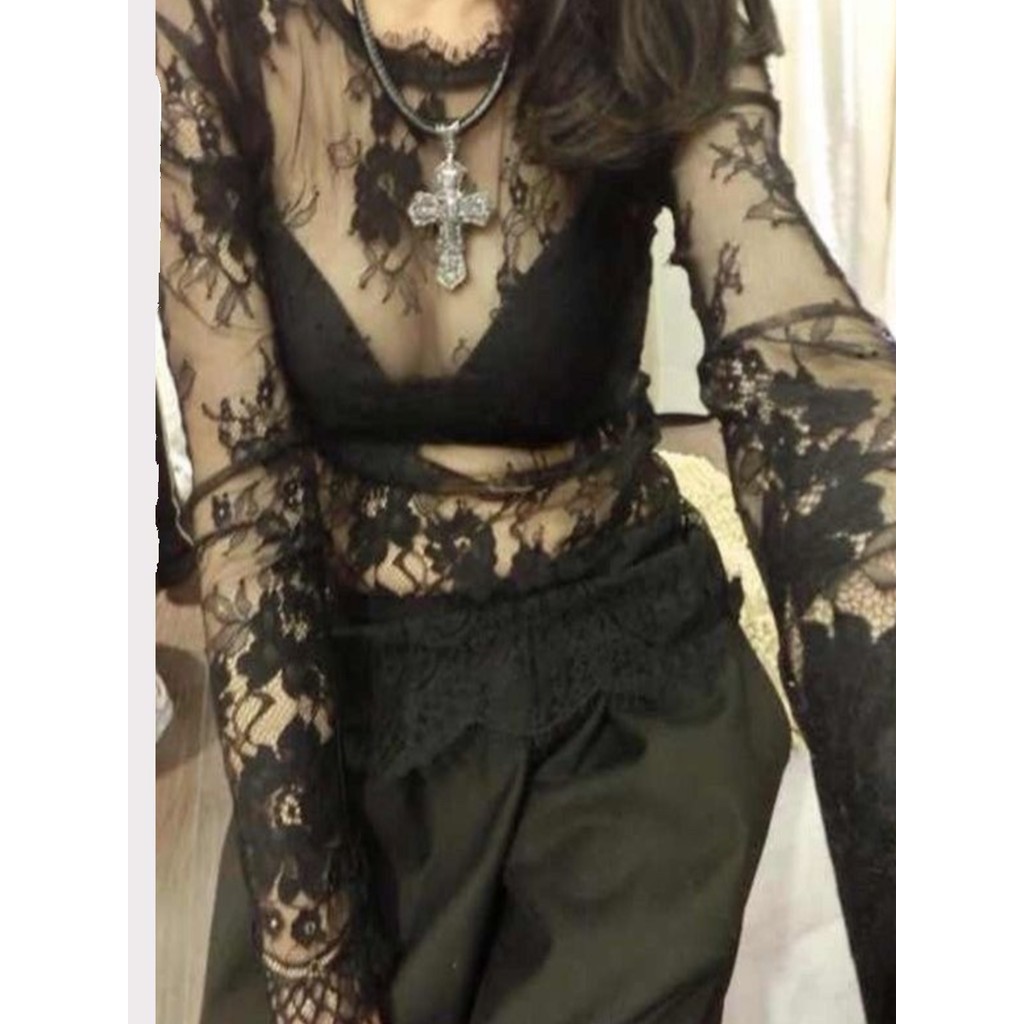 Novo estilo feminino primavera outono estilo ocidental blusa interna de manga comprida camisa pequena moda solta All-Mat