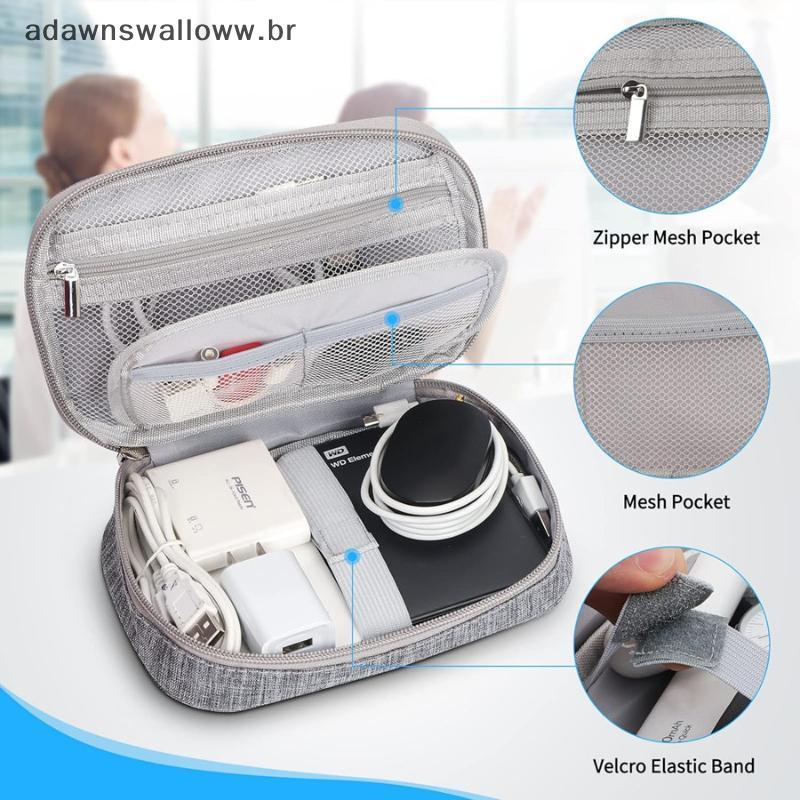 ADAWN Bolsa De Armazenamento De Cabos Organizador Eletrônico Fios De Carregador Digital Energia USB Portátil