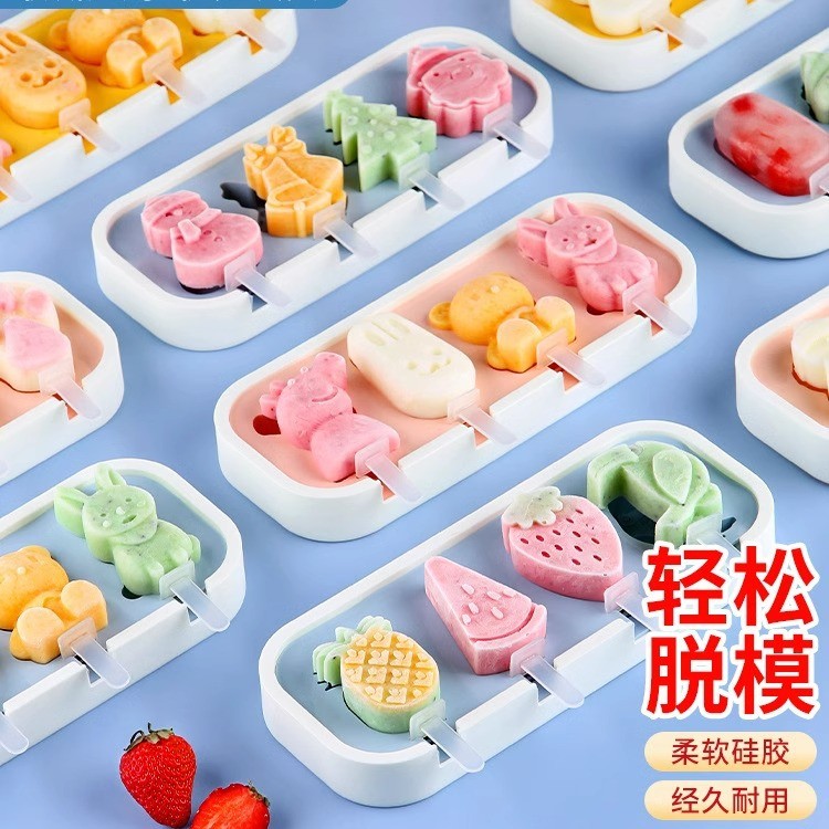 Novo molde para sorvete, fácil de desenformar, silicone de qualidade alimentar, para picolés caseiros, formas de sorvete