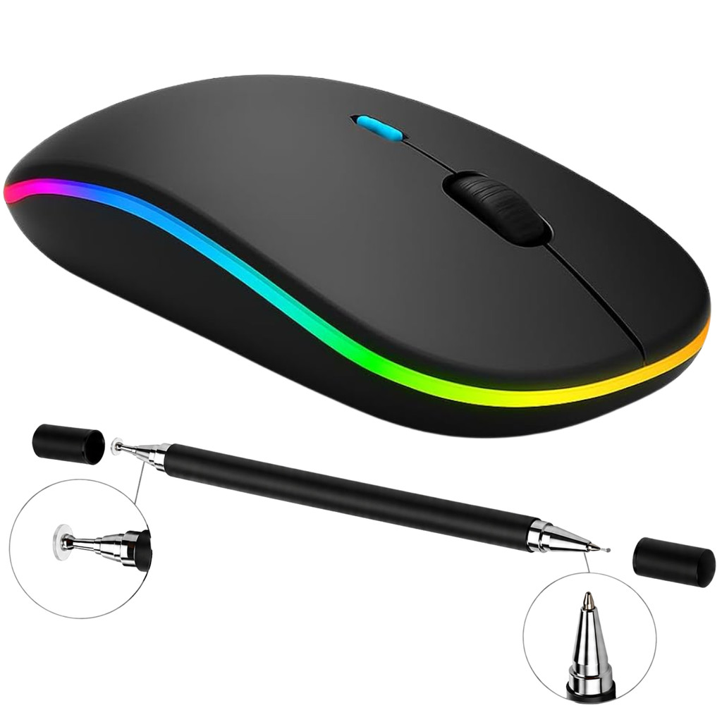 Kit para Tablet Vaio TL10 Mouse Bluetooth Recarregável + Caneta Touch 2 em 1
