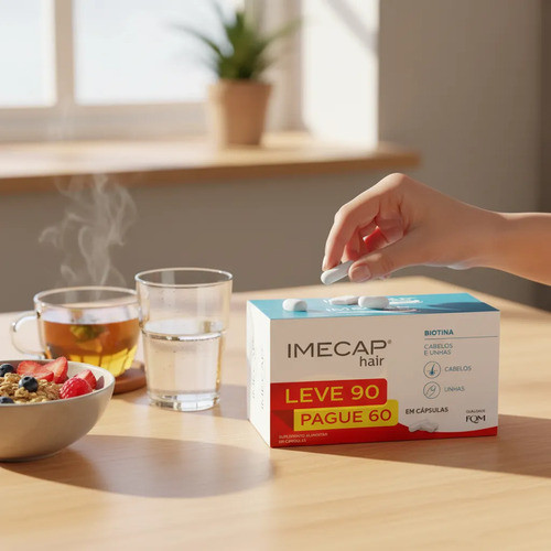 Kit 2 Imecap Hair Biotina Crescimento de Cabelos e Unhas Restauração Leve 180 Pague 120