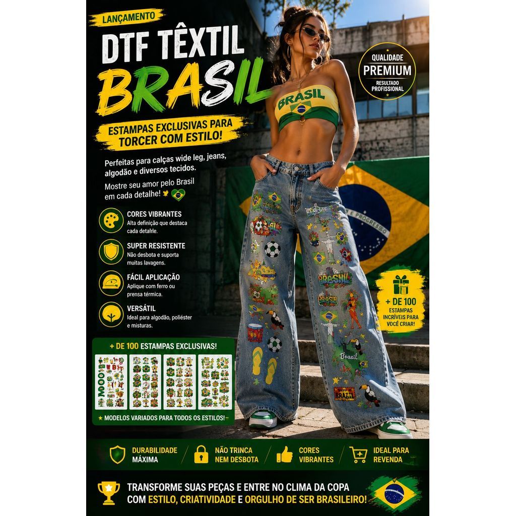 DTF Brasil Premium | Cores Vibrantes | Fácil Aplicação |DTF Brasil