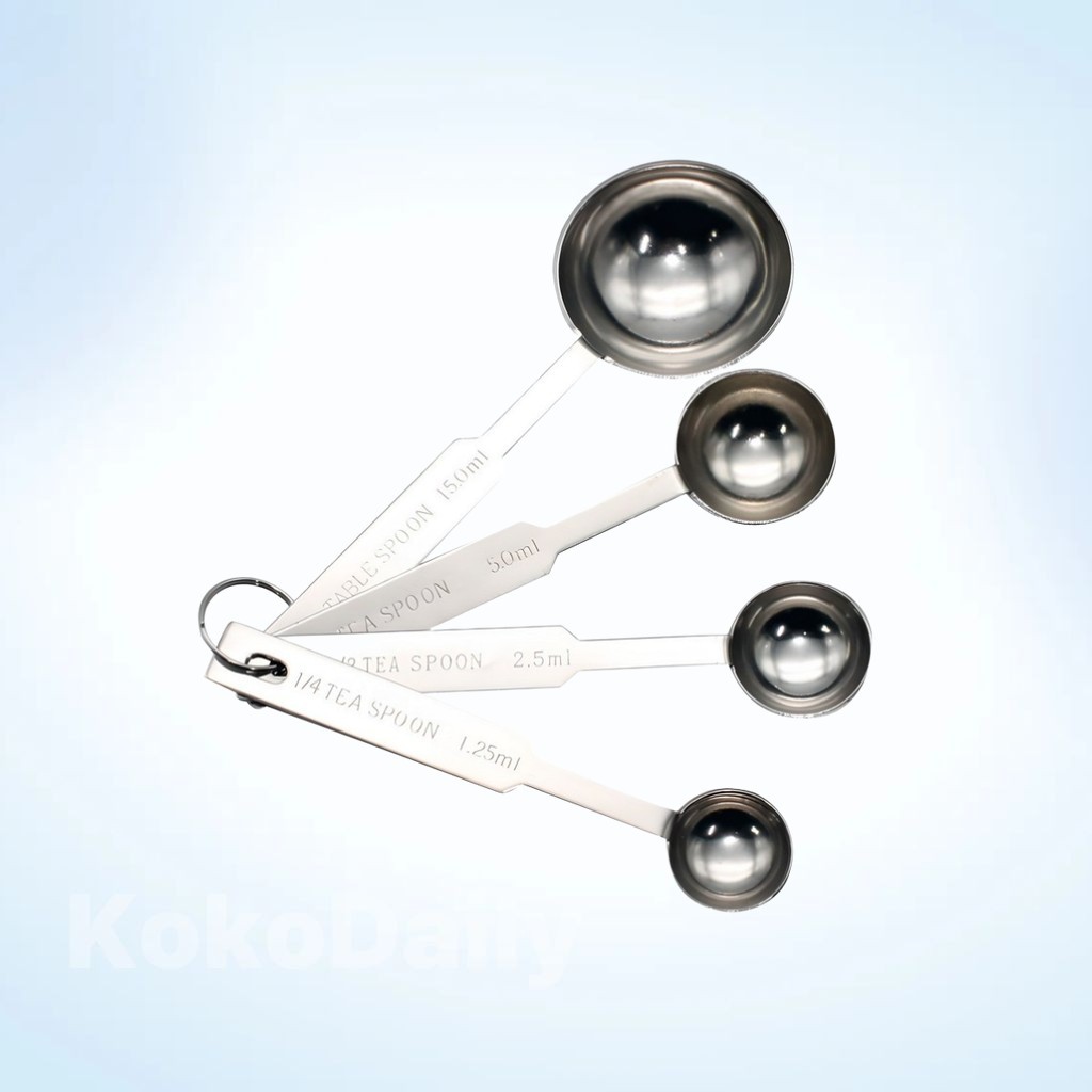 [ihome baking] Conjunto De Colher Medidora Inoxidável , 4 Unidades/Coreana/Ferramentas De Precisão