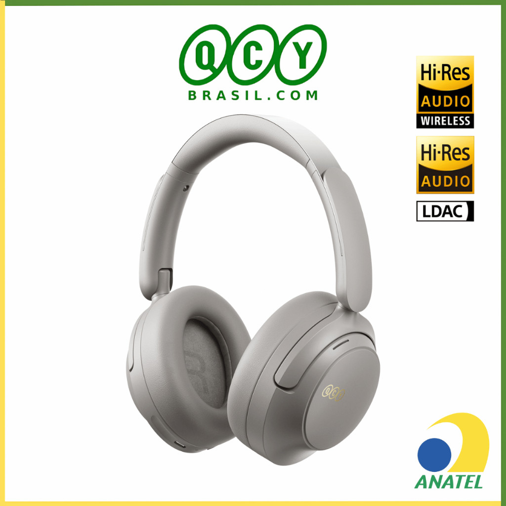 Headphone QCY H3S Cancelamento de Ruído Ativo ANC, Sem Fio TWS Bluetooh 6.0, Até 102 Horas, Hi-Res Audio