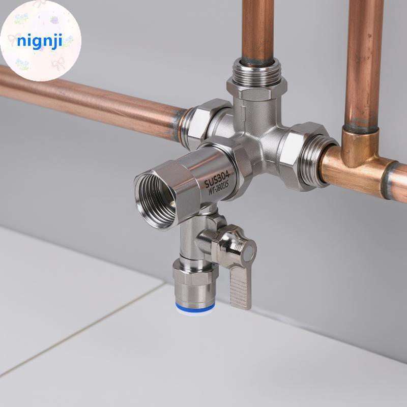 Válvula De Esfera Nignji Tee 1 Conjunto 1-2 A 1-4 3-8 PE Qui Conector De Aço Inoxidável Durável Acessório De Encanamento
