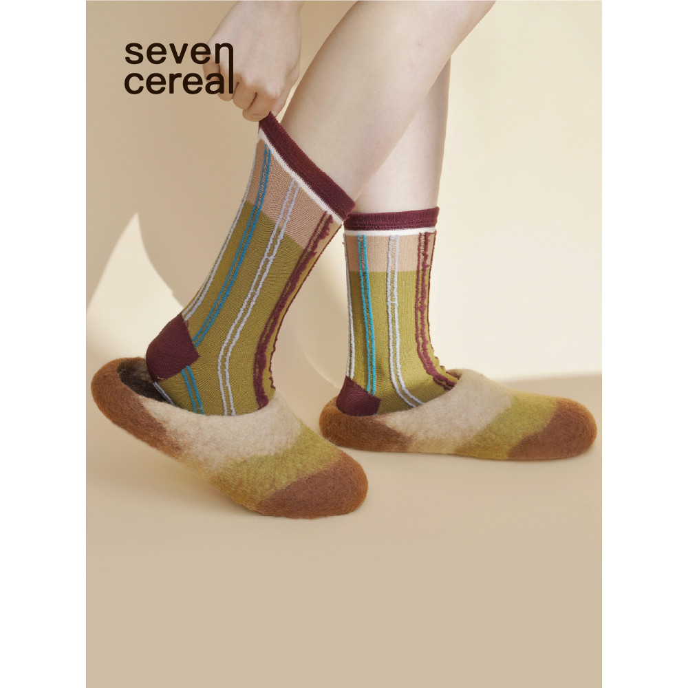 Sete Vales|Meias femininas outono inverno meados de tubo meias de algodão puro ins na moda estilo japonês desodorante ab
