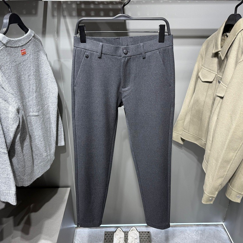 Outono inverno novo estilo luz luxo imitação de lã calças cônicas magro-ajuste calças magras negócios masculinos Commute