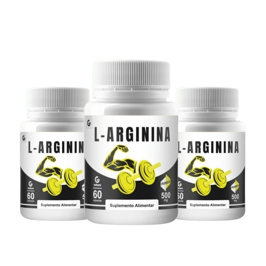 Kit 3 L-Arginina Resistência Física – 60 Cápsulas | Suplemento