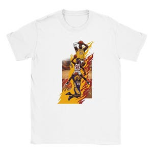 Camiseta Masculina Feminina Oversized Estampa Evolução Kobe Bryant 8 e 24 com Fogo Lakers Basquete Camiseta Streetwear