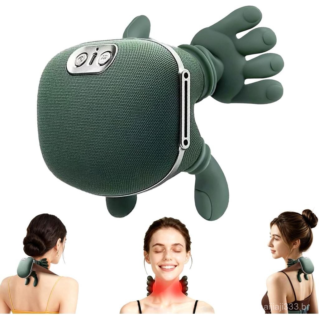 Massageador de Pescoço, Massageador Shiatsu para Pescoço e Costas com Aquecimento, Design de Amassamento 4D Simulado à M