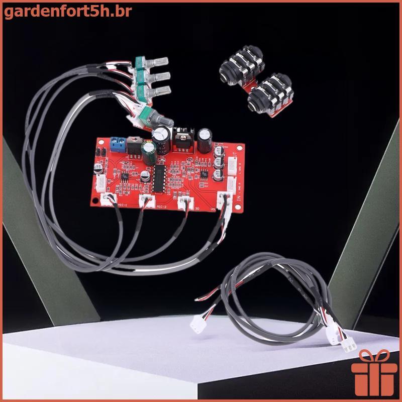 GARDE AC 6V-15V DC 7-24 PT2399 Reverb Placa De Karaokê Kit De Módulo De Microfone Digital Com Amplificador OP Áudio AMP