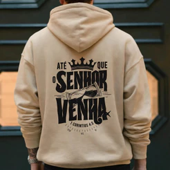 Moletom Canguru Moda Cristã Estampado Até Que O Senhor Venha Flanelado Blusa De Frio Abrigo Casaco