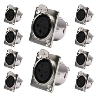 Conector Painel Xlr Fêmea 3 Polos Storm 10 Unidades
