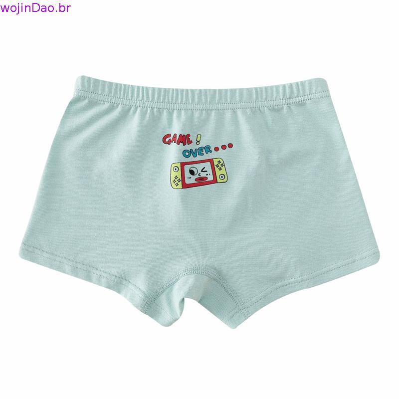 cueca infantil menino algodão cueca box infantil 5 Pacotes de Cuecas Boxer para Meninos com Estampa de Robô Classe A Alg