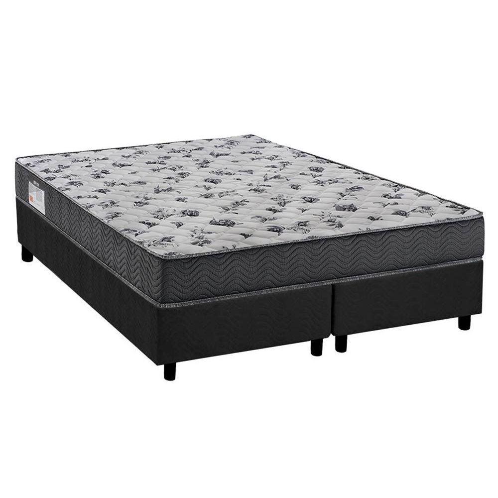 Conjunto Box Queen: Colchão Anatômico Ortobom D33/ ISO 100 Ultra Firme + Base CRC Suede Gray(158x198)