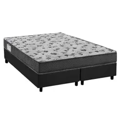 Conjunto Box Queen: Colchão Anatômico Ortobom D33/ ISO 100 Ultra Firme + Base CRC Suede Gray(158x198)