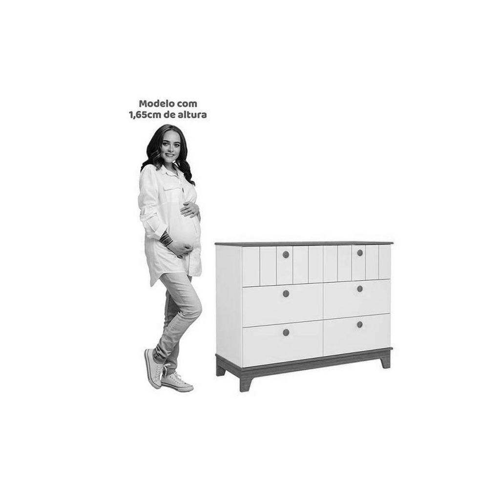 Cômoda Infantil Biscoito c/ 6 Gavetas Branco/Nature - Permóbili Baby · foto 2