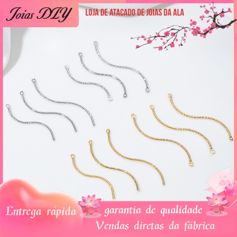 Preservação de cor forte 14K banhado a ouro Super fada lote flor torção haste única dupla pendurada linha S borla haste
